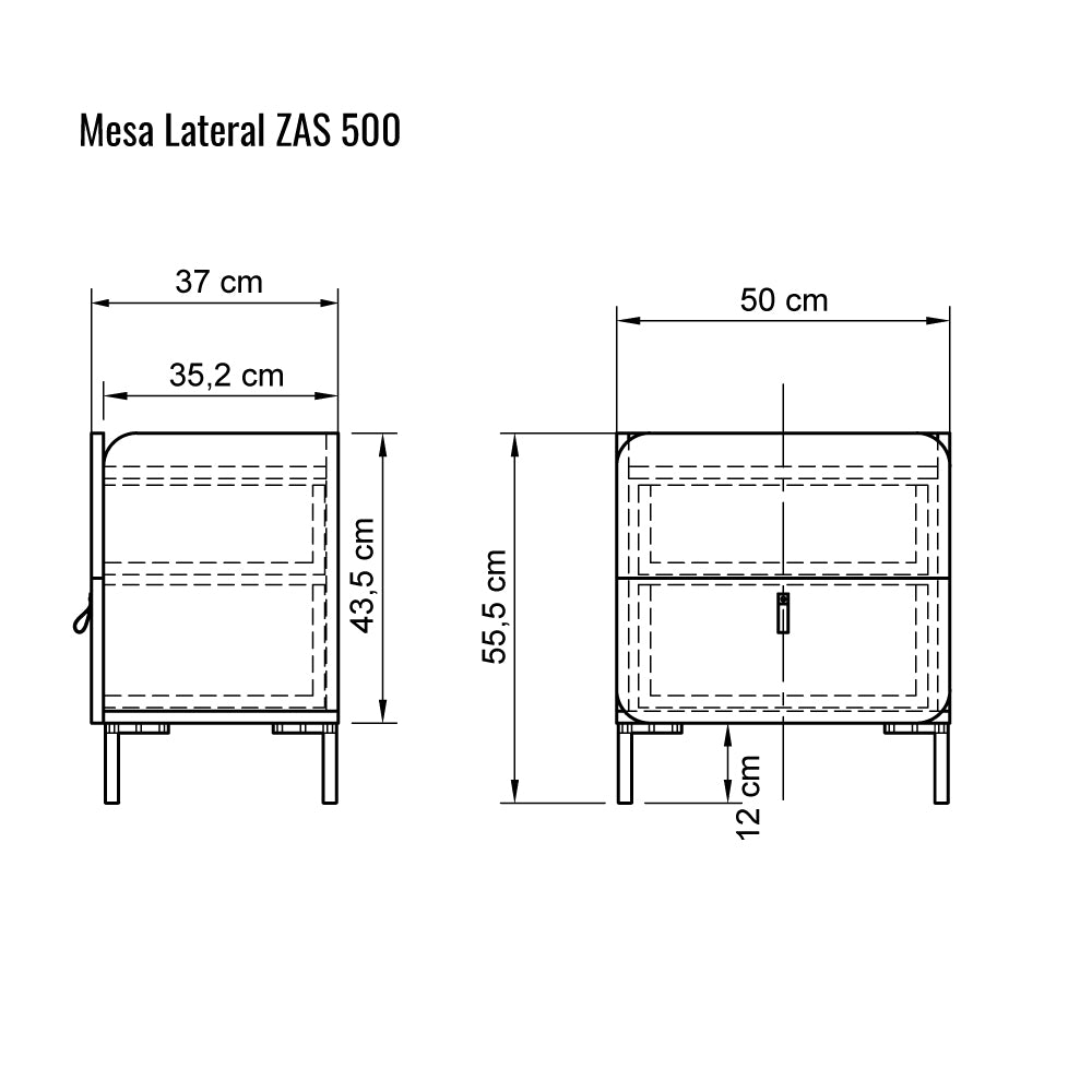 Cajonera Mesa Lateral ZAS 500 Laca